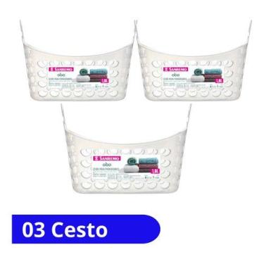 Imagem de Cesto Organizador Para Prendedores De Roupas Com Alça 3unid - sanremo