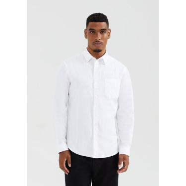 Imagem de Camisa Básica Masculina Manga Longa Slim - Hering, XXG, Branco