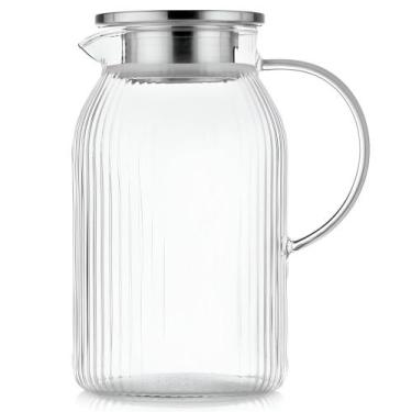 Imagem de Jarra Twinkle de Vidro Borossilicato Canelado com Tampa em Aço Inox 1,