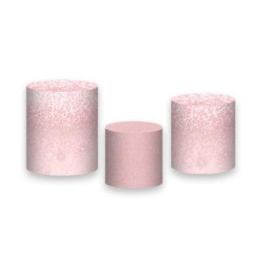 Imagem de Trio De Capa Cilindro - Formatura Rosa Efeito Glitter 050 - Via Cores