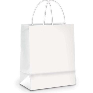 Imagem de Sacola para Presente Lisa Branca M 26X19,5X9,5CM - Pacote com 10 - Cro