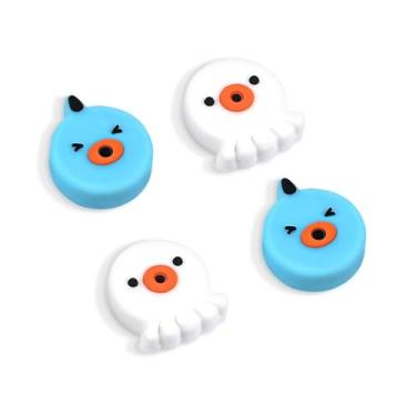 Imagem de DLseego Thumb Grips Caps Design for Switch/Switch lite/Switch OLED Console, Soft Silicone Joycon Analog Controller Protective Anti-Slip Covers 4PCS Button Joy Con Joystick Caps - Blue White
