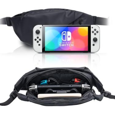 Imagem de ECHZOVE Travel Bag for Switch/Lite/OLED, Portable Waterproof Backpack Carrying Shoulder Chest Gaming Bag Case Compatible with Nintendo Switch/Lite/OLED Console Dock Joy-Cons Accessories Storage