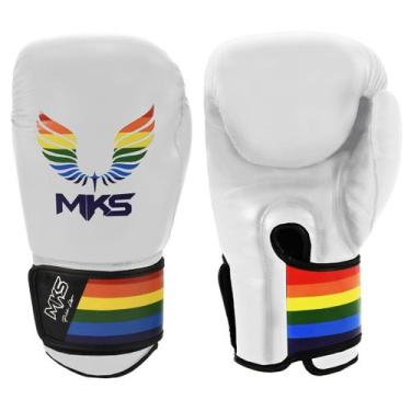 Imagem de Luva de Boxe Muay Thai MKS Energy Pride Line, Branco, 16 Oz