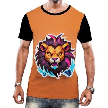 Imagem de Camiseta Camisa Tshirt Animais Cyberpunk Leão Rei da Selva 2 - Enjoy S