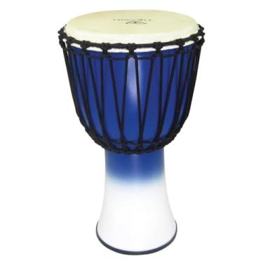 Imagem de Tycoon Percussion TFAJ 10BW 10 corda de fibra de vidro Tuned Djembe com acabamento azul e branco (TFAJ-10BW)
