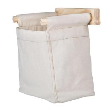 Imagem de Cesto organizador de parede  bege tramontina com suporte, ALGODÃO