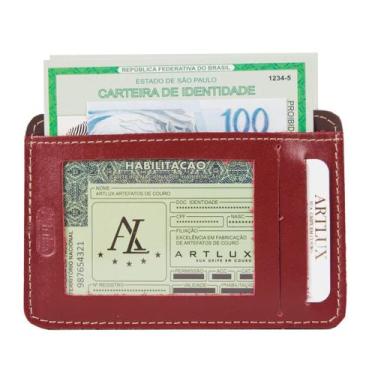 Imagem de Porta Documento de Carro e RG em Couro 530 - Artlux, Vermelho escuro