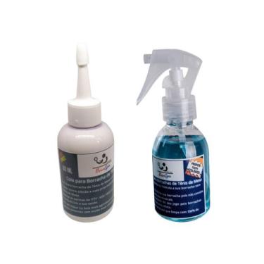 Imagem de kit 2 limpador borracha para tênis de mesa com 100 ml revitalizador cl