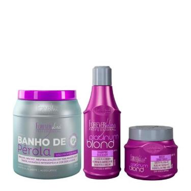 Imagem de Kit Forever Liss Platinum Blond e Banho de Pérola 1Kg - Forever Liss P