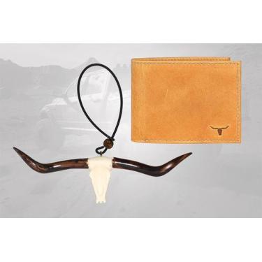 Imagem de Carteira De Couro Legítimo + Enfeite Retrovisor Long Horn - Não inform