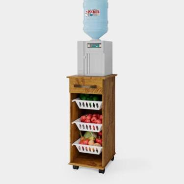 Imagem de Balcão Fruteira Natalia Com 3 Fruteiras E 1 Gaveta - 89x43cm Canela