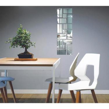 Imagem de Espelho Decorativo Acrílico Quadrados Retângulos Sala Quarto - Papel E