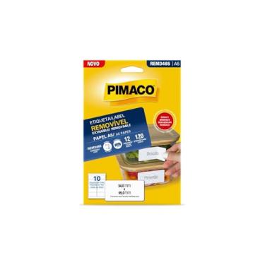 Imagem de Pimaco Etiqueta Removível A5, 65mmX34mm, 12 folhas - 120 etiquetas, 970866
