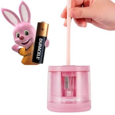 Imagem de Apontador Elétrico de Lápis Automático com Depósito Removível + 2 Pilhas de Cortesia (Rosa)