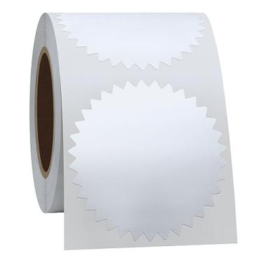 Imagem de hycodest 2" Certificado Papel Recompensa Adesivos Etiquetas de Relevo com Borda Serrilhada 300 Adesivos, Papel Fosco, Prata