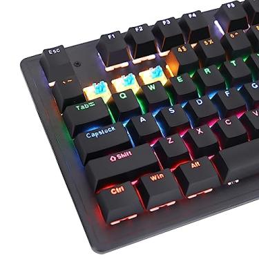 Imagem de Dioche 104 Teclas Teclado Mecânico, Teclado Retroiluminado Mecânico Real Com Fio para Computador Portátil para Jogos e Escritório (Interruptor Azul)
