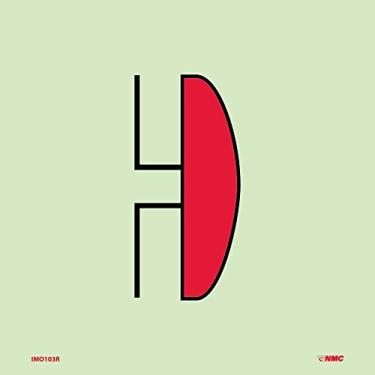Imagem de NMC National Marker Corp. IMO103R IMO, símbolo, alarme de incêndio, 15 cm x 15 cm, laminado rígido brilhante