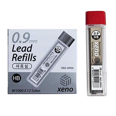 Imagem de Lápis afiado mecânico Xeno Beyond Style + refil de chumbo HB (0,3/0,5/0,7/0,9/1,3 mm) (0,9 mm de chumbo (12 tubos))
