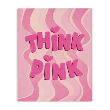 Imagem de Stupell Industries Design de arte de parede em tela padrão ondulado Think Pink por Nataly White, 61 x 76 cm