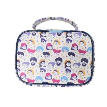 Imagem de Estojo Escolar Grande modelo 100 Pens, Zíper Interno, Alça e Divisória Central Removível (Diversidade, Lilás)