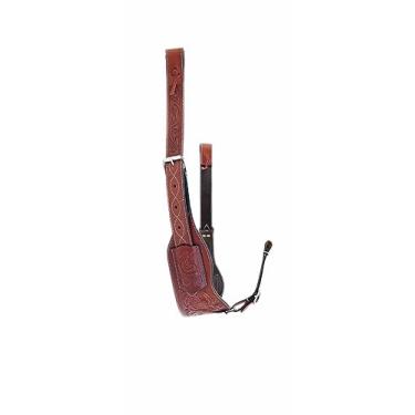 Imagem de SHOWMEN CRAFT Western Horse — Sela de flanco traseiro de couro trabalhado em bronze oleoso com tarugos