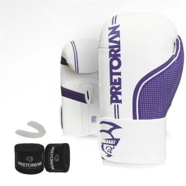 Imagem de Kit Luva De Boxe/Muay Thai Pretorian First FX1, 12oz, Branco, Lilás
