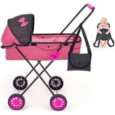 Imagem de Carrinho de Boneca Veneza Menina 79cm de alt com Canguru - SAG TOYS, P