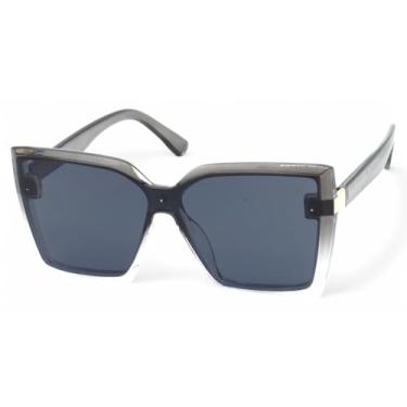 Imagem de Óculos de Sol Polo London Club, design Oversized com Lente Proteção UV400 - Kit contém Case Couro ECO (Preto Degrade)