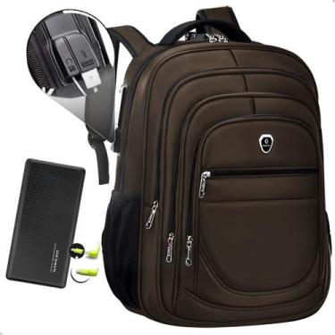 Imagem de Kit Mochila Escolar Faculdade Anti Furto + Carregador Portátil Slim Ca