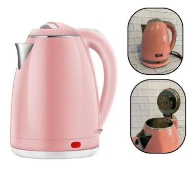 Imagem de Chaleira Elétrica Rosa 1,8 L Desligamento automático Bak  1 Ano de Gar