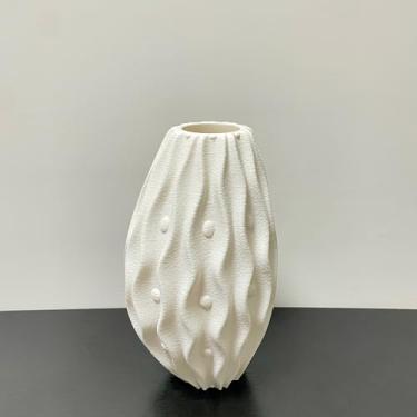 Imagem de Vaso de flores, vasos decorativos brancos para decoração de casa, decoração vintage de mesa e prateleira, jarrones estéticos para buquê de flores, cômoda e floreros modernos de meados do século (vaso