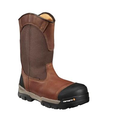 Imagem de Carhartt Men's Ground Force 10" Waterproof Composite Toe CME1355 Wellington Industrial Boot, Peanut Oil Tan Leather, 8.5 M US