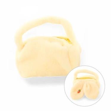 Imagem de Bolsa Pelúcia Orelha de Coelho - Amarelo - 16cm - 1 unidade - Cromus -