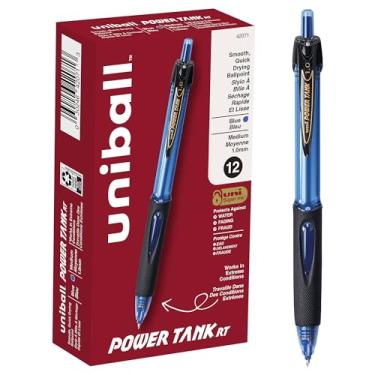 Imagem de uni-ball Canetas esferográficas retráteis Power Tank ponta média, 1,0 mm, azul, pacote com 12