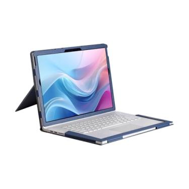 Imagem de Shellman Capa para Microsoft Surface Book 3/2 38.1 cm, capa de couro PU com suporte, capa protetora removível para Microsoft Surface Book de 15 polegadas, ZJ-15-azul