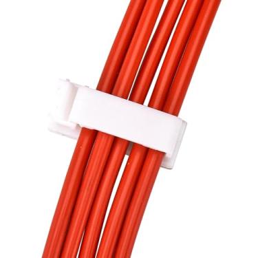 Imagem de Pacote com 50 clipes de gerenciamento de cabos autoadesivos, organizadores de cabos, clipes de fio para PC, laptop, cabo Ethernet, desktop e escritório doméstico (4 cm x 0,75 cm x 0,28 cm, branco)