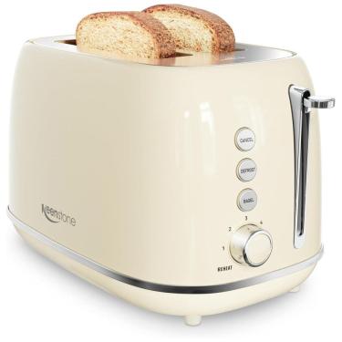 Imagem de Torradeiras Elétrica de Aço Inoxidável, Estilo Retrô, com 2 fatias, 110v, KEENSTONE WT 330, Beje