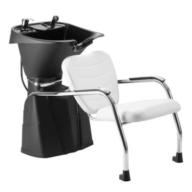 Imagem de Lavatório de Cabelo com Cuba Reclinável Dompel Top Cabeleireiro e Salão de Beleza Preto/Branco