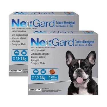 Imagem de 2 Nexgard Para Cão 4,1 A 10 Kg 2 Cp Antipulgas E Carrapatos