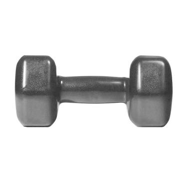 Imagem de Halter Sextavado Peso Academia Emborrachado 2Kg Preto Treino