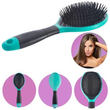 Imagem de Escova de Cabelo Desembaraçar Oval Premium Profissional Almofadada Dom