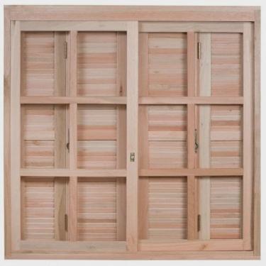 Imagem de Janela de Madeira Pantográfica 100x120cm Com Caixilho 14cm ewk 370 Rondosul