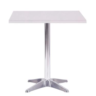 Imagem de Mesa Delta em Alumínio 75 cm (Altura) com Tampo em mdp Quadrado 70 cm Branco