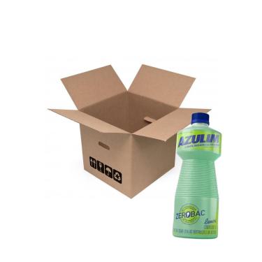 Imagem de Desinfetante Asseptegel Azulim Zerobac Lemon 1 Litro Kit 12