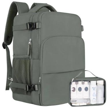 Imagem de Mochila Sinaliy Personal Item impermeável para laptop de 16 polegadas verde militar