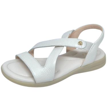 Imagem de Sandália Feminina Flatform Couro Conforto Casual Lia Line