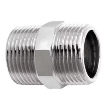 Imagem de Niple Duplo Metal Cromado Conexão Rosca 1/2 Filtros Torneira ref-222 -
