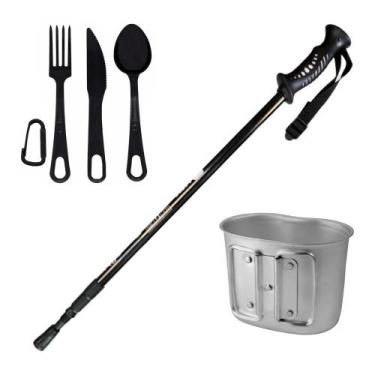 Imagem de Kit Bastao de Caminhada + Talheres + Caneca Porta Cantil - Nautika