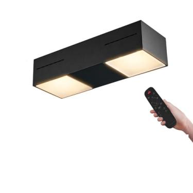 Imagem de HuiNian Luz descendente montada na superfície de 36W*2, holofote LED de controle inteligente com controle remoto, luz de teto moderna para sala de estar, quarto, corredor, teto, luz, retangular com